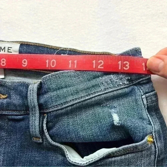 Frame Le High Straight High Waisted Distress Stretch Crop Ankle Jean Size 27 - Picture 12 of 14